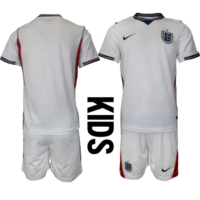 Youth England 2026 White Home Soccer Jersey Suit